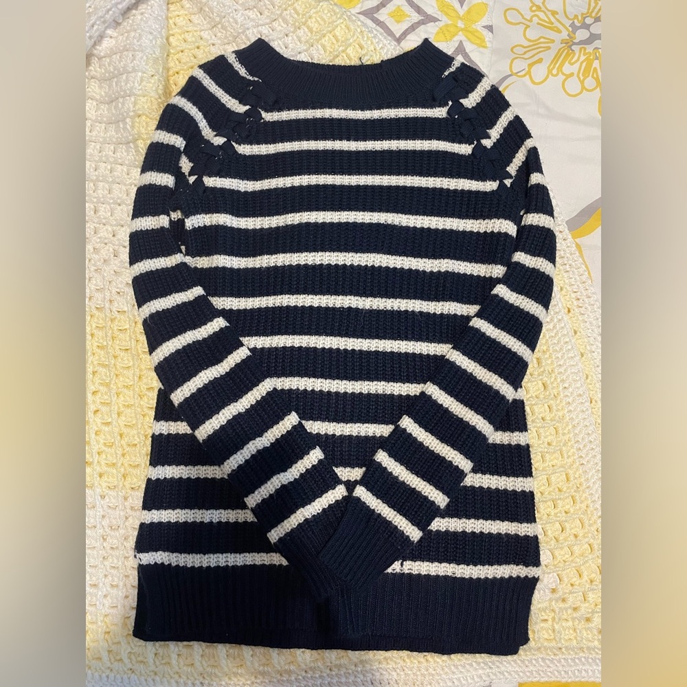 SO navy & white striped sweater